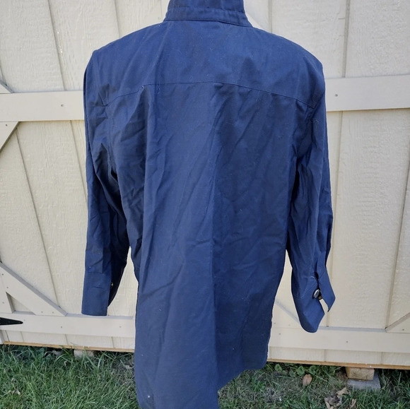 NWT CHICO'S Classic Navy Mix Print Mandarin Collar No Iron Tunic  Size 3/L - Picture 3 of 9